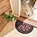 Half Circle Door Mat Outdoor, Front Door Rug Indoor Outside Entrance, Absorbent Heavy Duty Doormat Non Slip Backing, Half Round Rug for Entryway, 17x30, Brick Print