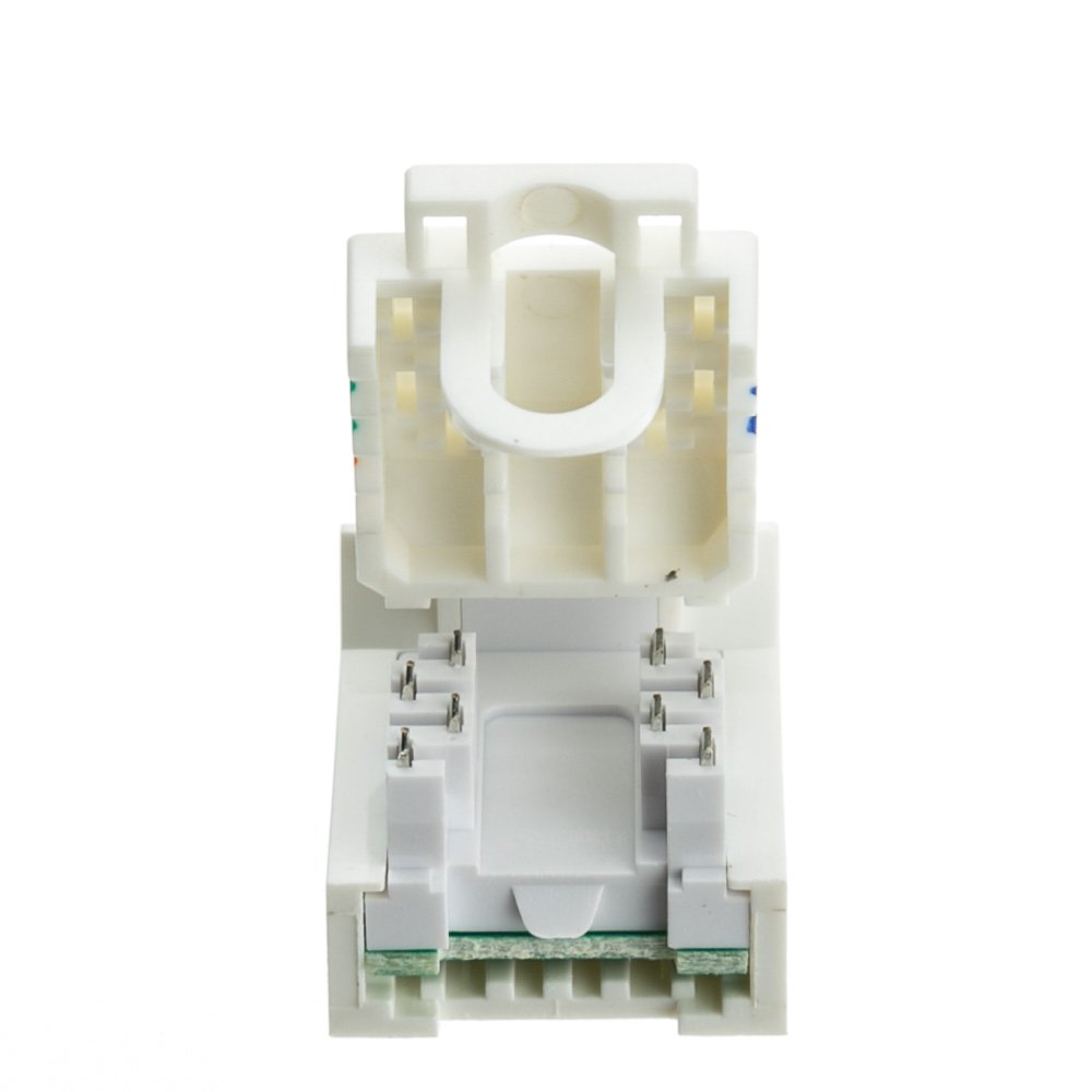 Białe gniazdo CAT6 Keystone Insert Jack, bez użycia narzędzi