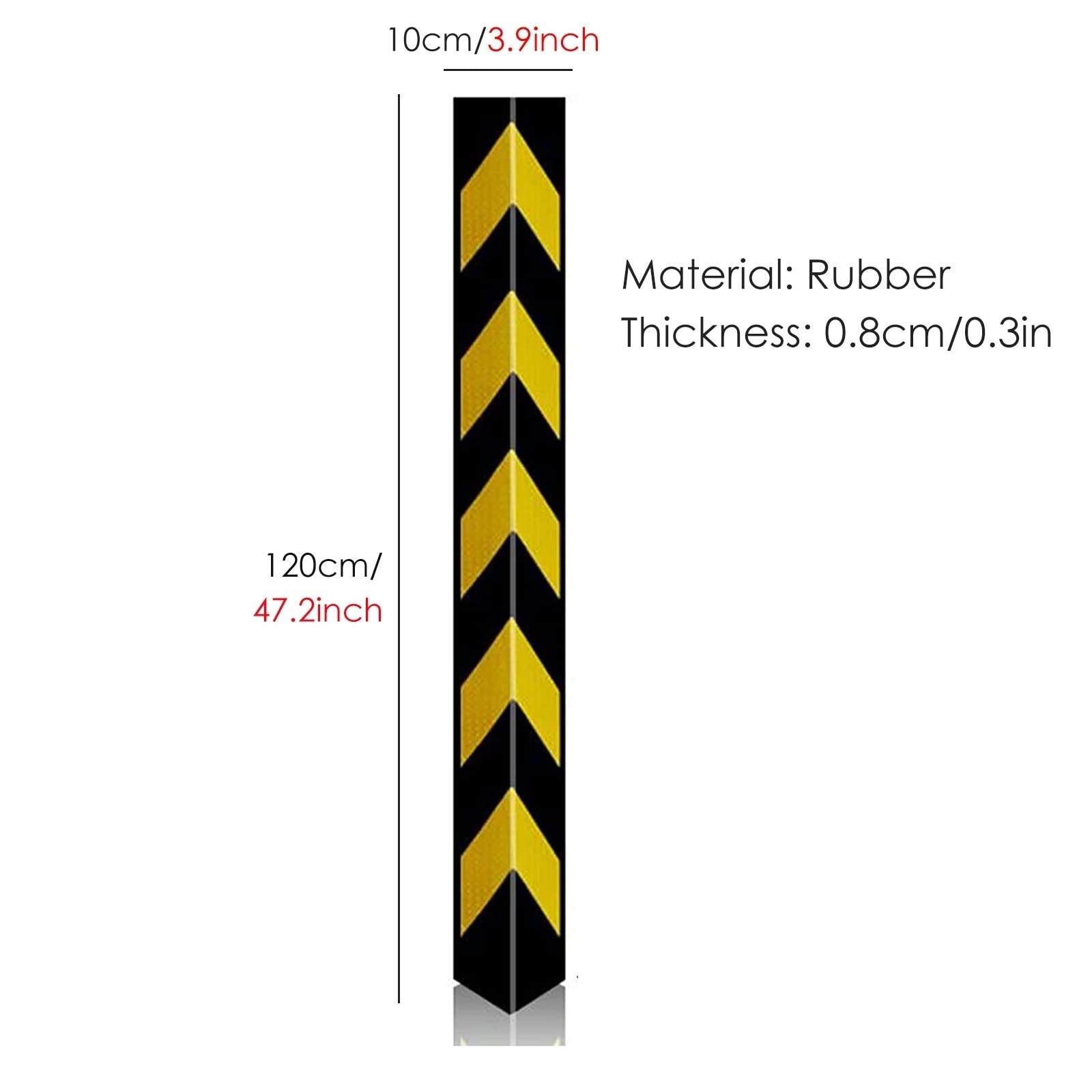 Protectores de Pared para Garaje, Protectores Reflectantes de Pared para Garaje para la protección del Parachoques del Coche, Protectores de Borde de Columna de Goma en Forma de L para aparc