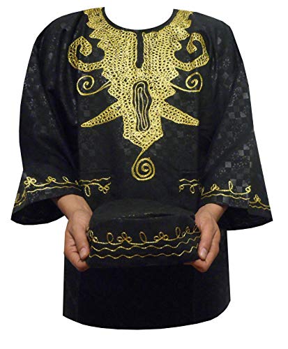 Decoraapparel African Men Shirt Dashiki Slim fit Traditional Top Plus Size Long Brocade