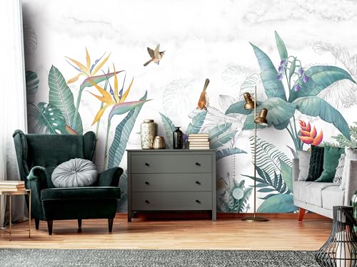 SIDIANYA European Oil Painting, Flowers, Plants, Birds murals Woodland Tree Peel and Stick self Adhesive Wallpaper for Bedroom Living Room (SDY-15, 118 "×83 ") by SIDIANYA - Used condition - Image 4
