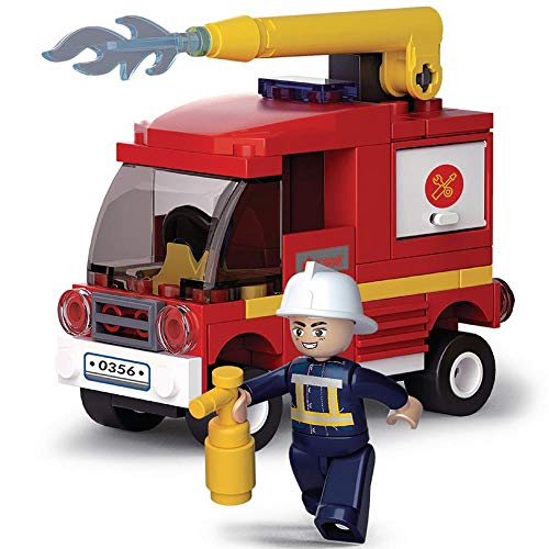 SlubanKids Creative Building Blocks Set | Imaginative Indoor Games Toys for Kids | Mega Fire Set, Bucket Truck, Water Tender, and More (Fire Water Tender)