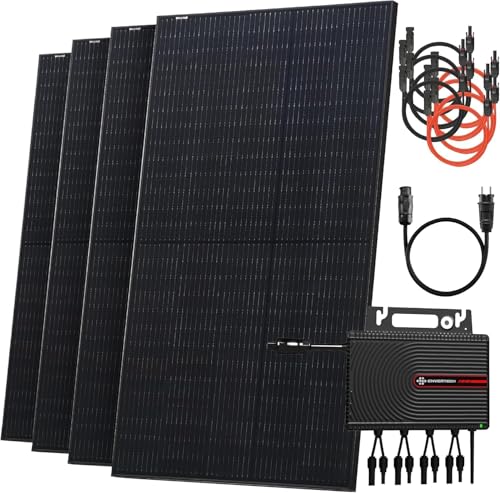 Solarway® Balkonkraftwerk 2000W komplett Steckdose - neuester 2000W Wechselrichter - Solaranlage Komplettset - 500W Solarmodule & Envertech & Zubehör