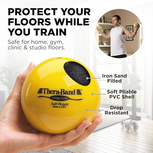 Image of THERABAND Soft Weight Set of 6, Medicine Ball, Weighted Exercise, 4.5 inch
