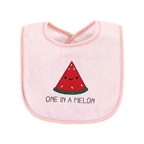Image of Hudson Baby Unisex Baby Cotton Terry Drooler Bibs with Fiber Filling, Fruits, One Size