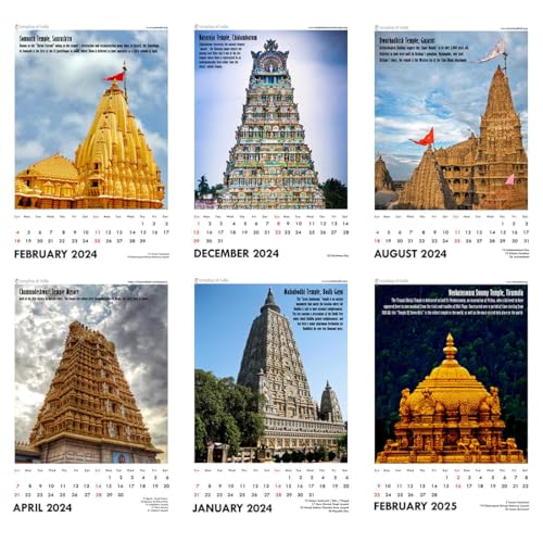 Image of Tallenge - Temples Of India - 2024 desk Calendar - 6 x 9 Inches (Paper, Desk Calendar)