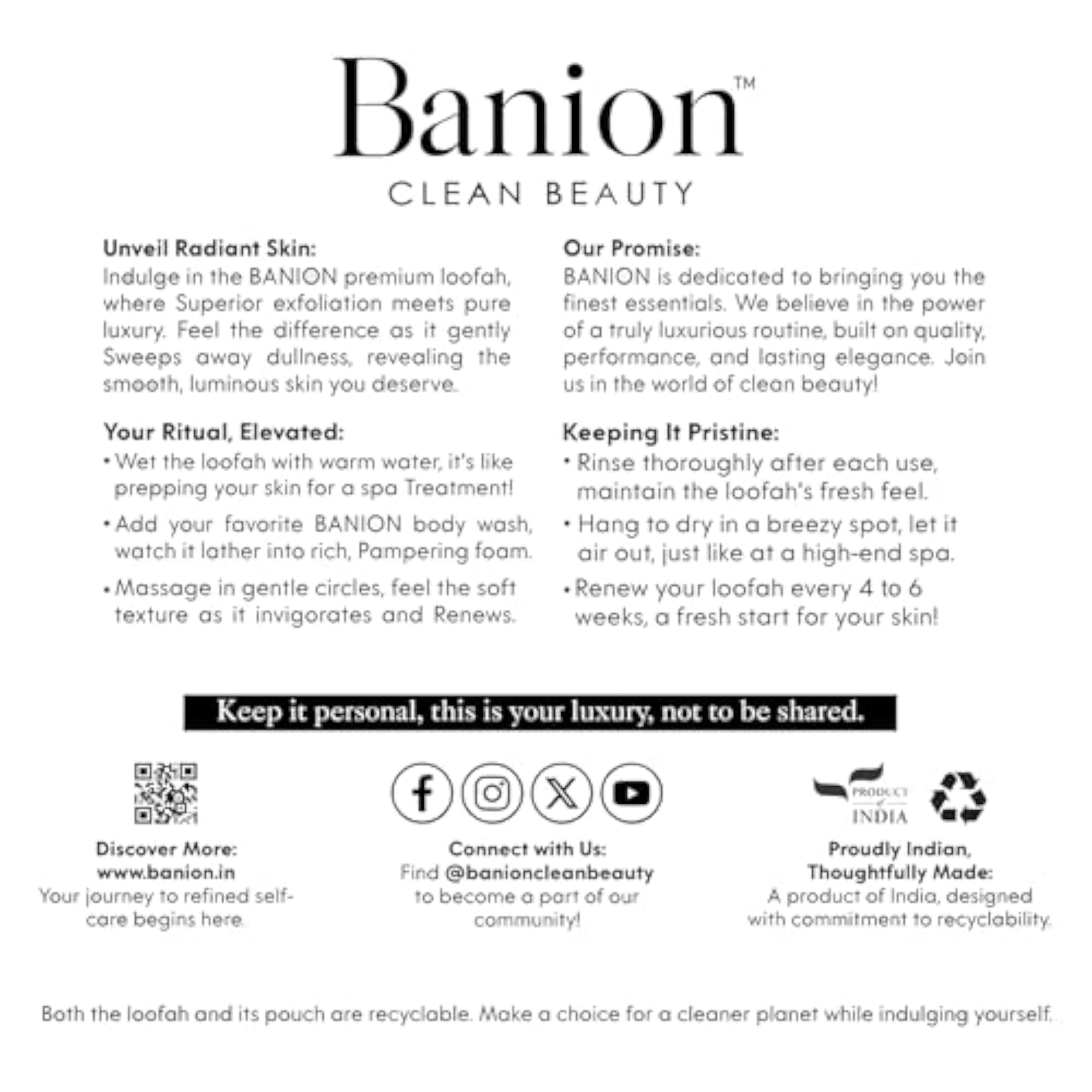 Premium Charcoal-Infused Loofah, Soft Exfoliator