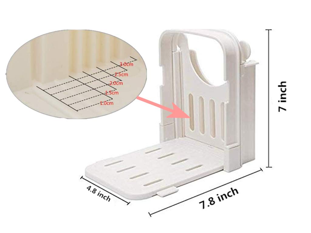 HYAM Bread Slicer, Adjustable Bread/Roast/Loaf Slicer Cutter,Folding Bread Toast Slicer Bagel Loaf Slicer Sandwich Maker Toast Slicing Machine with 5 Slice Thicknesses