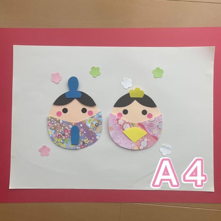 ひなまつり　製作キット　折染① 壁面飾り　春　保育　高齢者　クラフト　工作 Amazon.co.jp: ひなまつり 製作キット 折染① 壁面飾り 春 保育