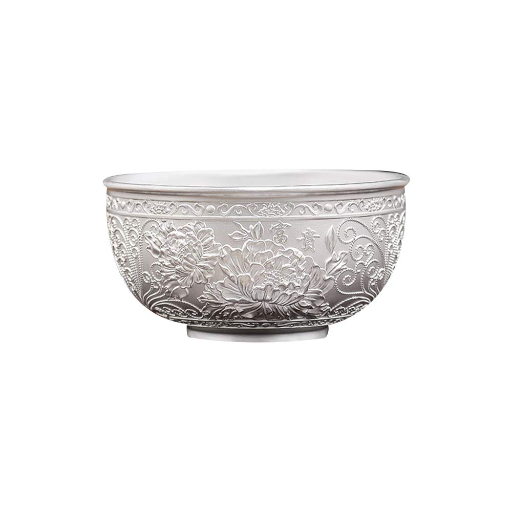 Bol à Grains en Argent Sterling, Bol à Dessert à la Salade, Bol à Riz à Nouilles, Bol à Soupe, Convient à Un Cadeau, 240 ML