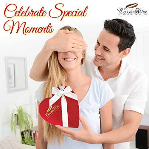 Gourmet Chocolate - Mother's Day Chocolate Heart Box Gift Box Heart Chocolate Shaped Assorted Variety Choco Truffle Gift Basket 14 Piece #TOP2