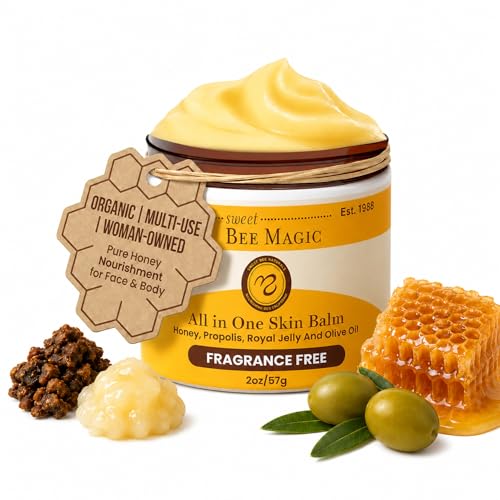 Sweet Bee Magic Organic Honey Bee Balm for Face, Skin & Body - All in One Honey Balm - Beeswax Body...