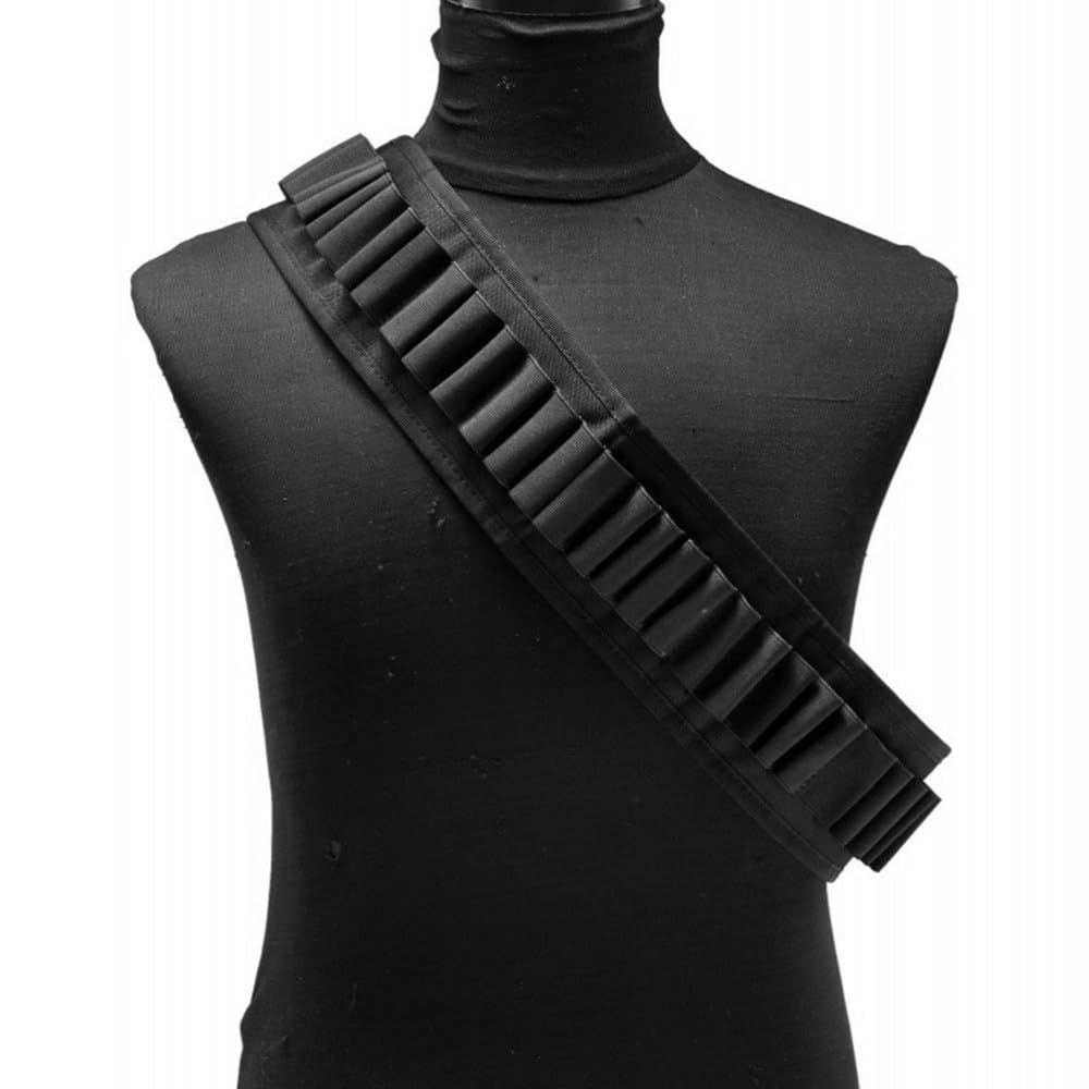 Cinturón para Cartuchos de 30 Balas, Bandolera para Cartuchos de Escopeta, cinturón de Hombro Ajustable para Escopeta, Bolsa portamuniciones con Hebilla de liberación rápida para Calibre 20