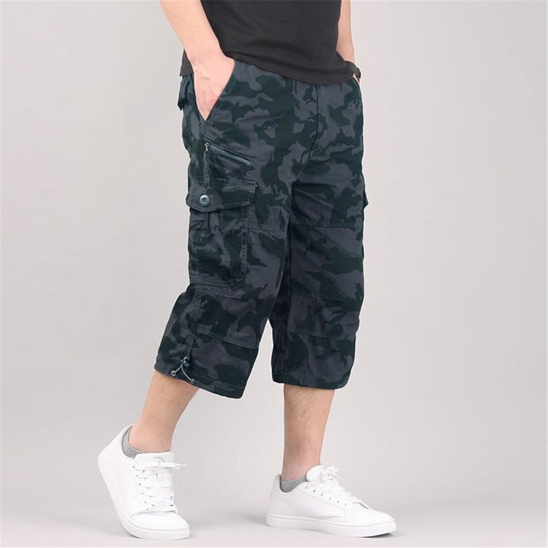 Short cargo d'été pour homme avec poches multiples en coton