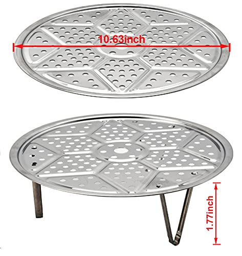 11-Inch Round Stainless Steel Steamer Rack, Pressure Cooker Canner Rack, Insert Stock Pot, Steaming Tray Stand, Cooking Toast Bread Salad, Easy To Clean(2 Pack) #TOP1