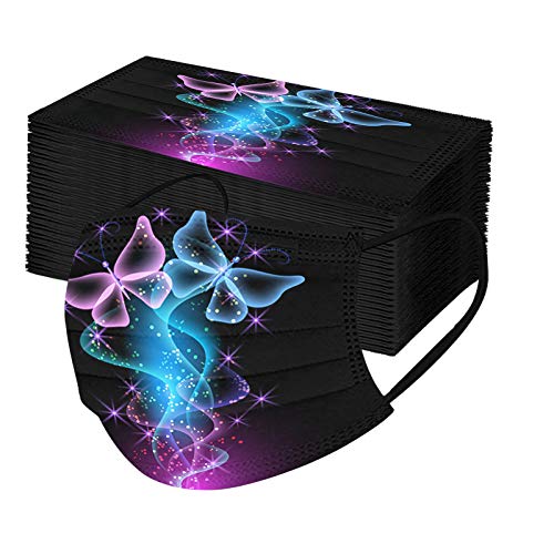 ?USA Stock? 50 Pcs Disposable Adults Face_Mask, 3-Ply Breathable & Comfortable Face_Masks, Butterfly Face_Mask for Adults