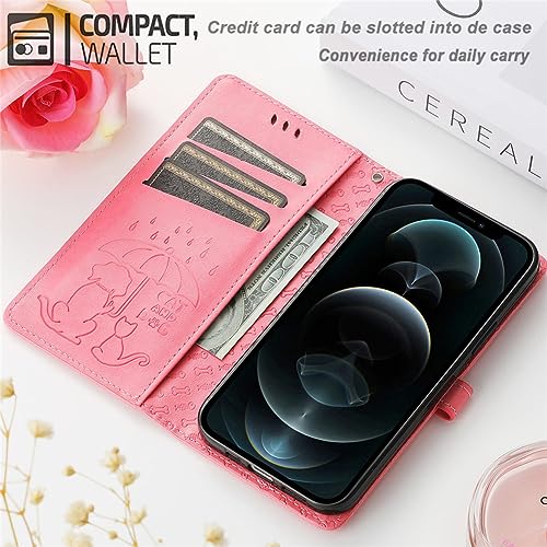 BAILI Animal Wallet Case for Motorola Moto G84 5G, Leather Folio Cover Lovely Cat Dog Magnetic Closure Cartoon Design - Image 2