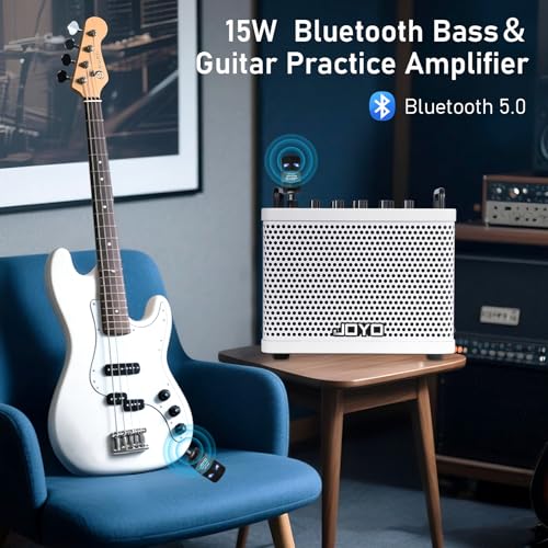 Image of JOYO 15W Portable Bass Amp Combo | 9 Amplifier Models + 6 Modulation FX + Looper & Drum Machine | Rechargeable Battery | Digital Modeling | for Bassist Practice, Solo & Small Gigs (DC-15B)