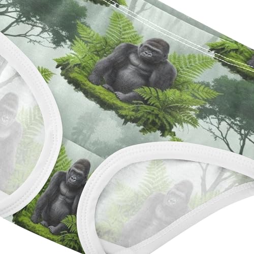 Animal Toddlers Underwear Floral 2t Cotton Cute Panties Girl Gorillas Green Tropical Rainforest Briefs Undies Kids4
