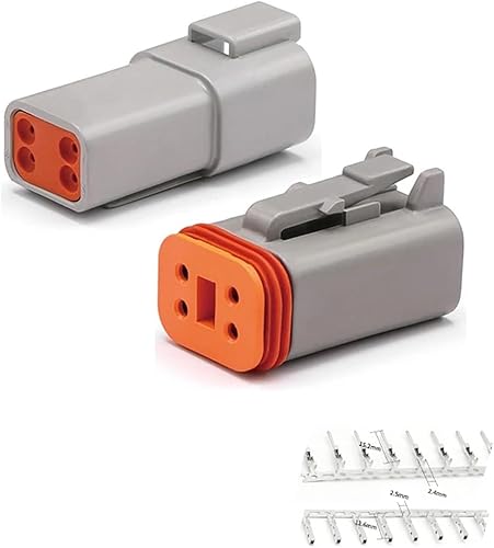 Miniatura 7 de 1 Unidades Deutsch DT Conector DT06-2S/DT04-2P 2P 3P 4P 6P 8P 12Pin Impermeable Eléctrico Gris Conector Compatible Coche Motor Pines 22-16AWG (6P 6P