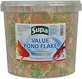 Supa Value Pond Flake Fish Food 5 Litre Bucket Provides A Nutritionally Balanced Diet For Koi, Carp and Other Pond Coldwater Fish.