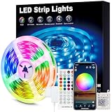 Beaeet Ruban LED 24V 10m 5050 RGB pour Chambre, Plafond et Mur, Bande Lumineuse d’Ambiance avec Télécommande 40 Touches & App Bluetooth, Décoration Lit, Meuble, Gaming, Fête et Noël(1×10m)
