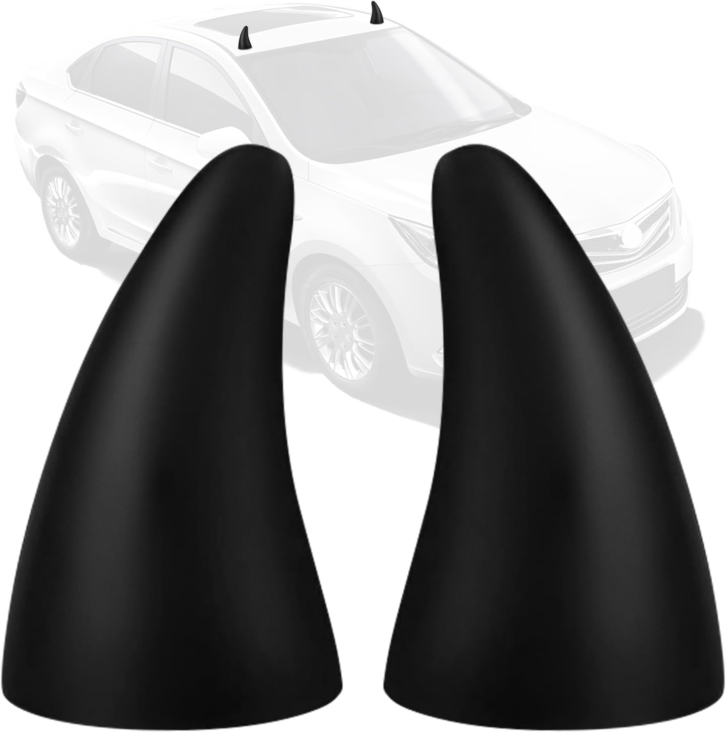 2 PCS 3D Devil Horn Sticker, Car Roof Decoration, 3D Devil Horns Automotive Decals, Auto Exterior Accessories Halloween Car Decor Antenna Roof Top Stickers for Truck SUV Helmet Motorcycle