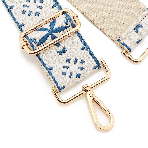 Image of Wide Shoulder Strap Adjustable Replacement Belt Guitar Style Crossbody Bag Handbag Strap Multicolor Canvas Straps(Wide:2in)(Color75)