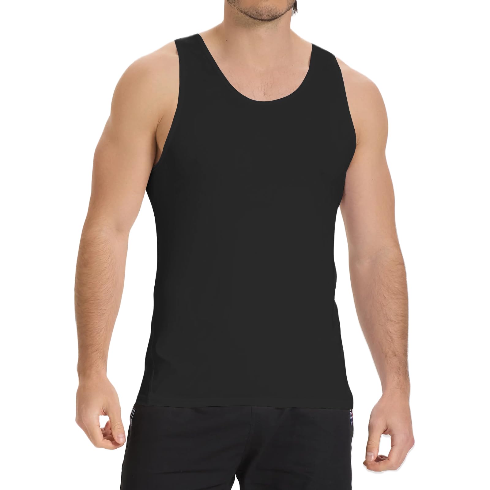 NuCamper Camiseta Reductora para Hombre, Camisetas de Compresión, Chaleco Sin Mangas, Elástica Interiores Body Shaper, Chaleco Abdominal, Faja Cintura Tirantes Hombre para Gym Fitness Entrenamiento