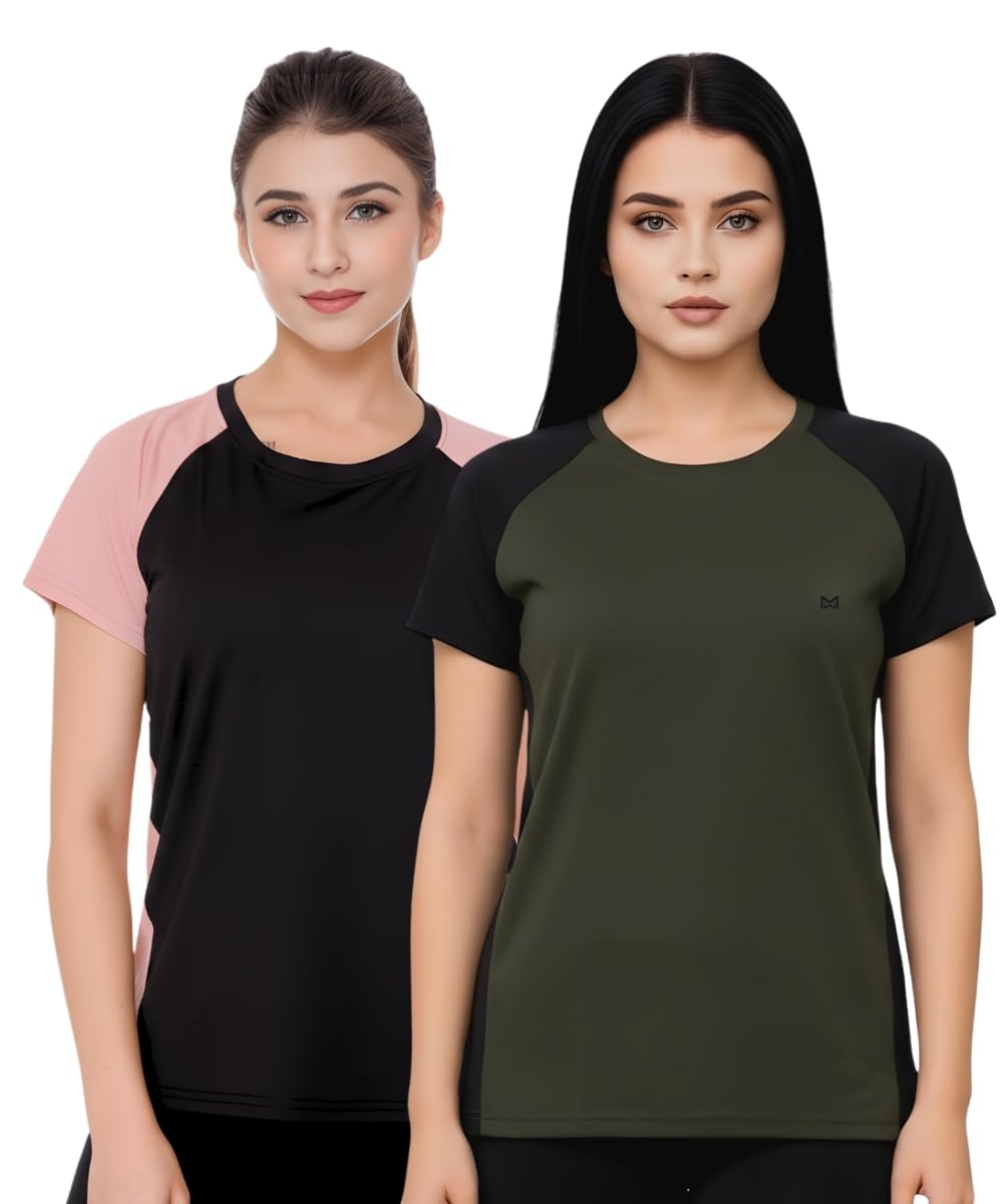 Gym Tshirt for Women Workout Dry Fit t Shirt Sports Tshirt | Gym Tshirts for Women | Lightweight Round Neck Breathable Half Sleeve Activewear Running Yoga Tops for Woman-image-36