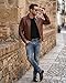 III-Fashions Mens Reeves Real Leather Jacket for Adults - Vintage Brown Real Lambskin Motorcycle Jacket | John, S