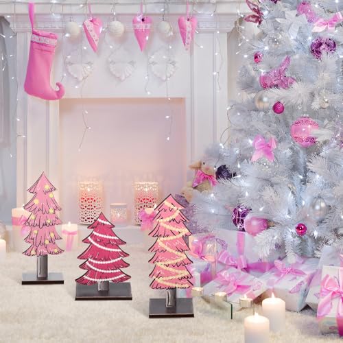 Meooeck-3-Pcs-Rustic-Christmas-Decor-Tabletop-Christmas-Tree-Decorations-Farmhouse-Wood-Trees-Wooden-Tree-Centerpieces-for-Tables-Rustic-Xmas-Decor-with-Rectangular-Base-for-HomePink Meooeck 3 Pcs Rustic Christmas Decor Tabletop Christmas Tree Decorations Farmhouse Wood Trees Wooden Tree Centerpieces for Tables Rustic Xmas Decor with Rectangular Base for HomePink