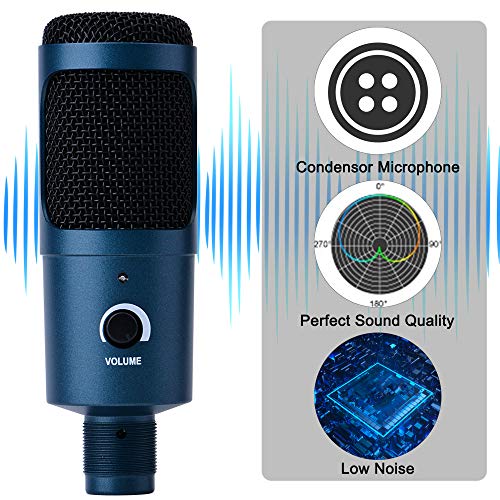Guijiyi USB Mikrofon, PC Laptop Mikrofon, Kondensator Mikrofone, Hochempfindliches Latenzfreies Metallkondensator… – Bild 3
