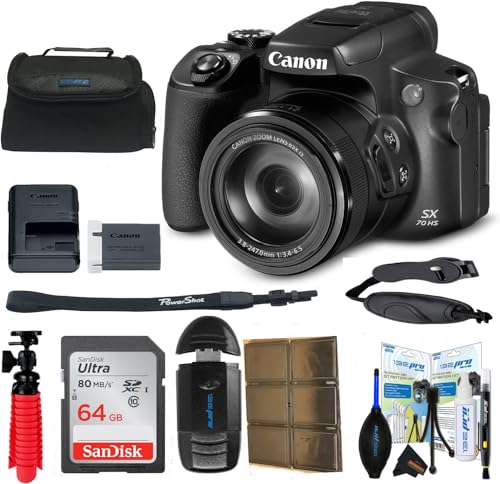 Canon PowerShot SX70 HS Digital Camera (Black) with Sunshine Photo Pro Bundle (Renewed)