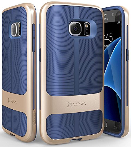 Galaxy S7 Case, Vena vAllure Wave Texture, Bumper Frame, Drop Protection CornerGuard ShockProof, Strong Grip, Slim Hybrid Cover for Samsung Galaxy S7 (Gold/ Navy Blue) Galaxy S7 Case, Vena vAllure Wave Texture, Bumper Frame, Drop Protection CornerGuard ShockProof, Strong Grip, Slim Hybrid Cover for Samsung Galaxy S7 (Gold/ Navy Blue)