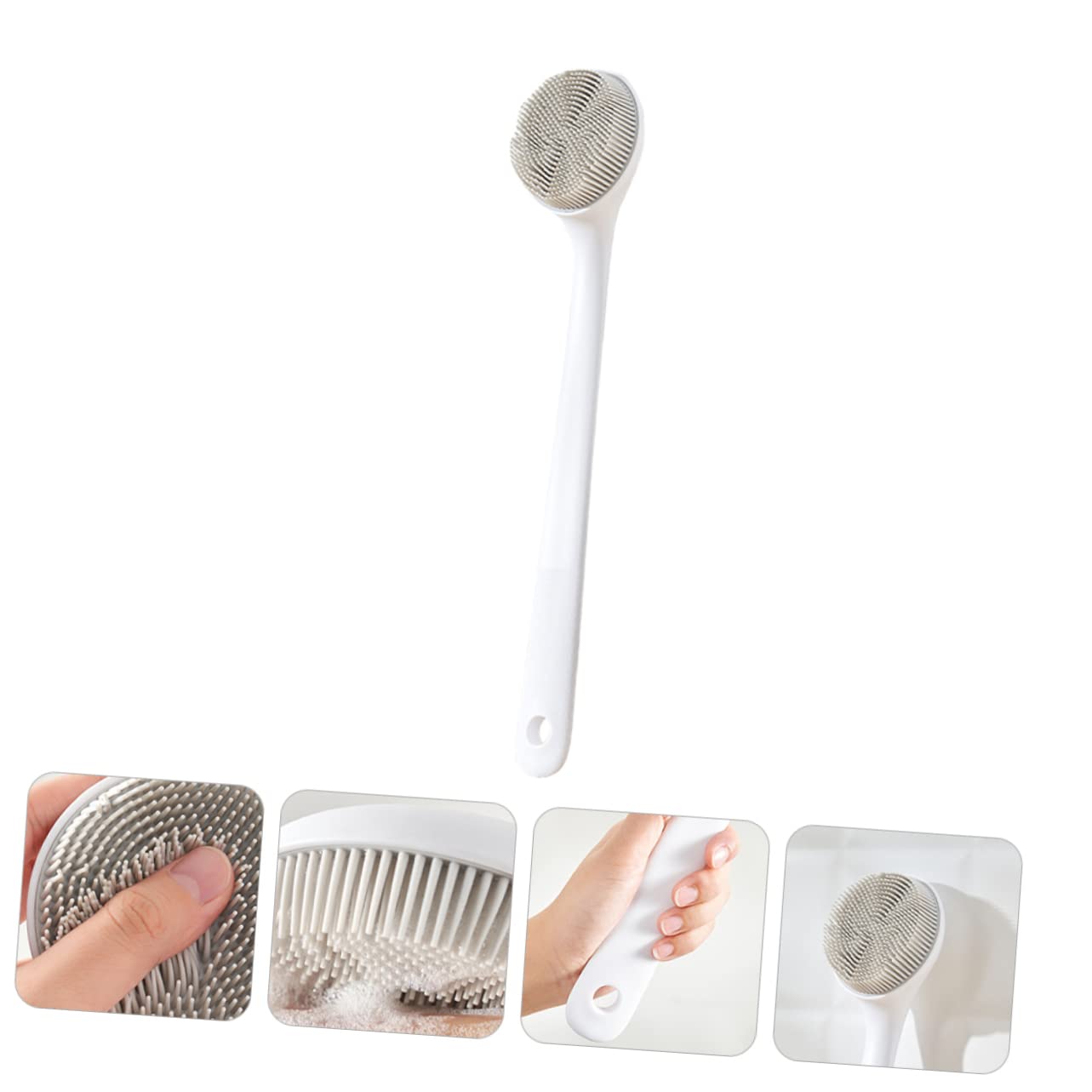 FRCOLOR 3 Piezas Cepillo De Silicona Para Fregar Exfoliante De Espalda De Silicona Cepillo Trasero De Silicona Depurador Cepillar Cepillo De Baño Tómate Un Baño Gel De Sílice