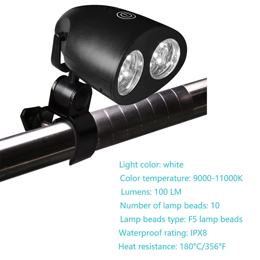Luz LED para parrilla de barbacoa, rotación de 180°/360°, 10 luces LED superbrillantes, resistente al calor, impermeable, 100 lm, montaje en mango, control táctil sensible a la luz