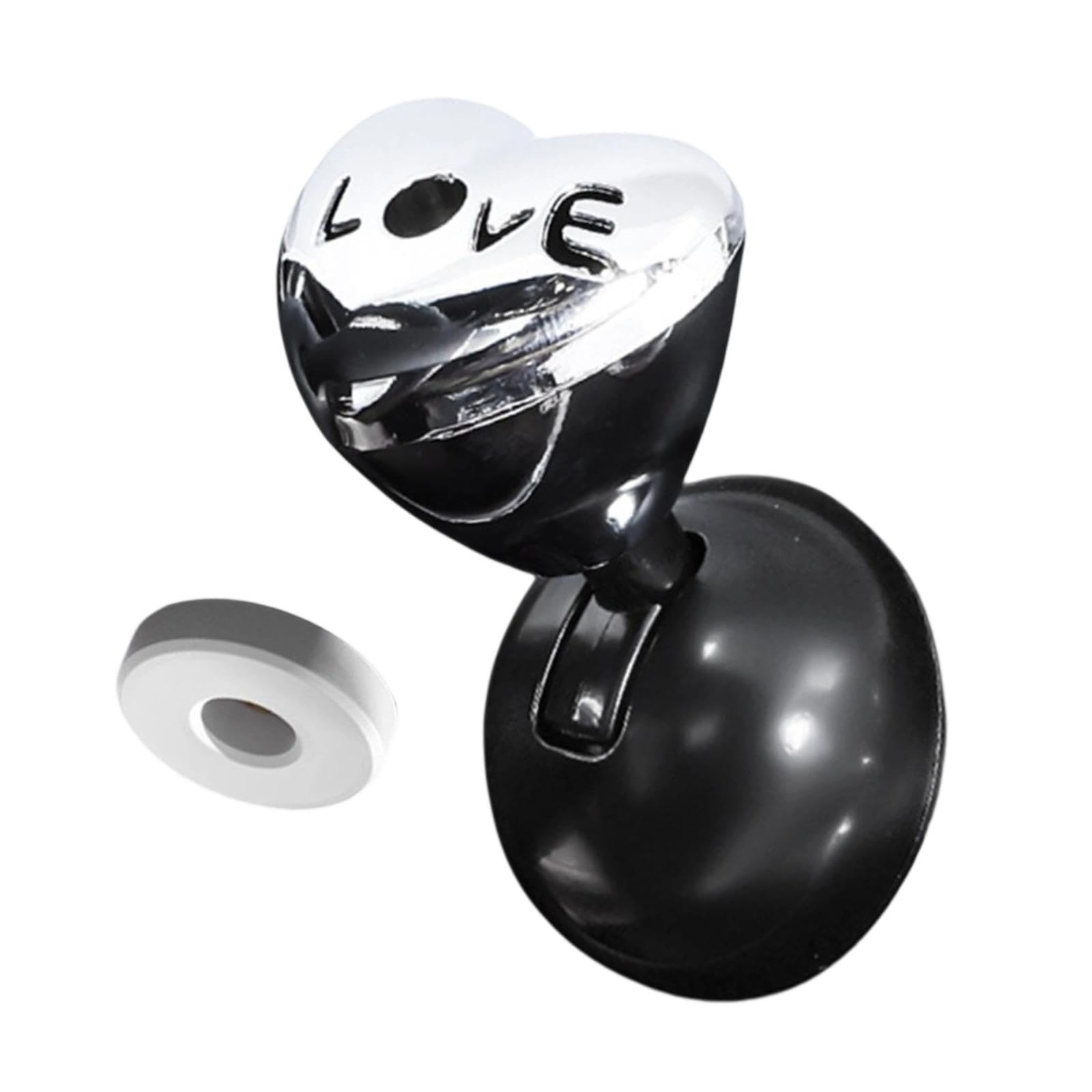 UJEAVETTE Car Push Start Button with Rocker Lever Car Interior Decoration Heart Shaped Silver-picture-10