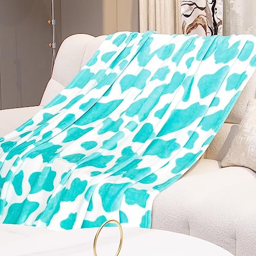 Image of Blue Throw Blanket for Couch Bed, Warm Fuzzy Fleece Soft Blankets for Adults Kids, Light Blue Gifts for Women Girls Boys, Cozy Cute Coastal Living Room Decor, 50x60 Inches