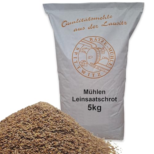 Leinsaatschrot/Leinsamen geschrotet 5 kg braun in bester Qualität, frisch aus der Rätze-Mühle 5000g