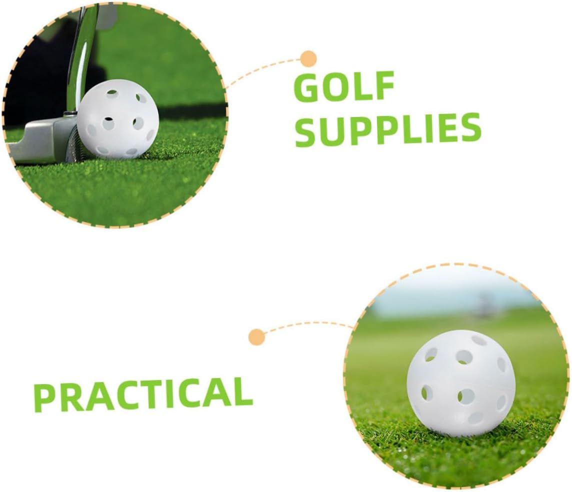 GLEAVI 100pcs Plastic Practice Golf Balls and Adults, 26-Hole Airflow Hollow Design, Indoor Outdoor Training Balls for Swing and Golf Practice