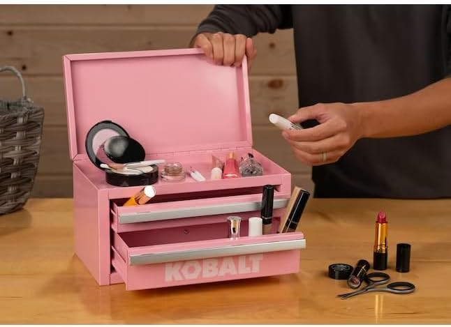 Mini 2-Drawer Steel Tool Box Pink Pink 2 Drawer