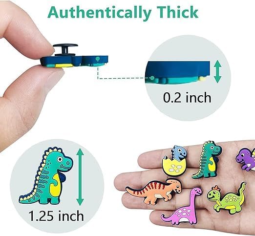 PINKPARI (LABEL) Jibbits Charms for Croc Shoe Decoration, Dinosaur Shoe Charms For Crocs,Clog Accessories for Girls Boys Teens Kids,Birthday Party Gifts 4 51aq0FA0FpL
