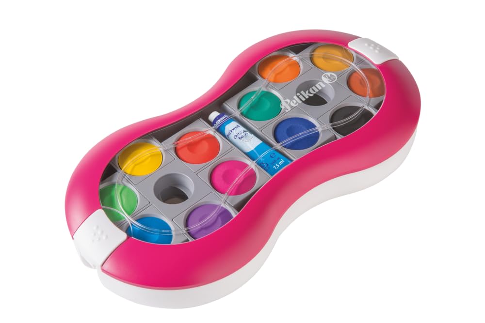 Pelikan Deckfarbkasten Space, 24 Farben + 1 Tube Deckweiß, Magenta, 1 Stück
