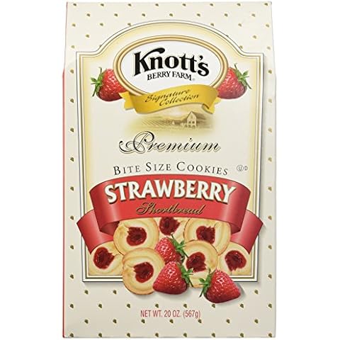 Knotts Berry Farm Premium Bite Sized Strawberry Shortbread Cookies 20 oz Gift Box Cover