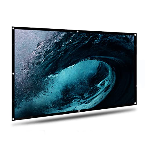 Écran Projection 100", 16: 9 HD Pliable Anti-pli Portable Lavable écran de Projection pour Home Cinema Réunion Colloque Représentation Commercial Cover
