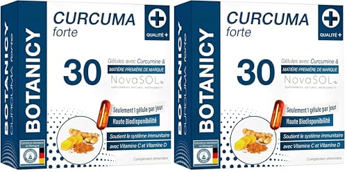 Gélules de curcuma à haute dose Botanicy | Curcumine liquide et vitamines C et D