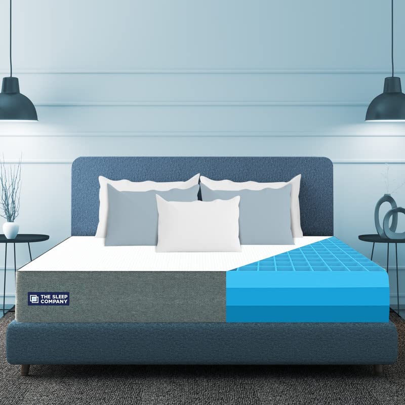 Image of The Sleep Company SmartGRID Luxe 8 Inch Mattress Single Size for Luxury Comfort with Soft Feel | 10 Years Warranty | Luxury Mattress Single Bed with Patented Japanese SmartGRID Technology | 78x36x8