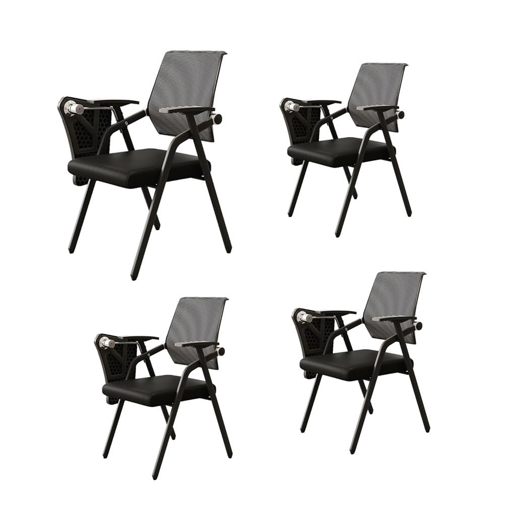 MYUYEE Student Chair With Desk Attached,Mesh Office Chair With Lumbar Support,Foldable Computer Desk Chair With Tablet Arm Writing Board And Metal Frame