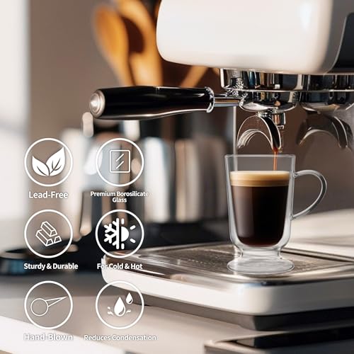 Set de 4 Mugs de Vidrio Borosilicato 12.5 oz Doble Pared miniatura 5